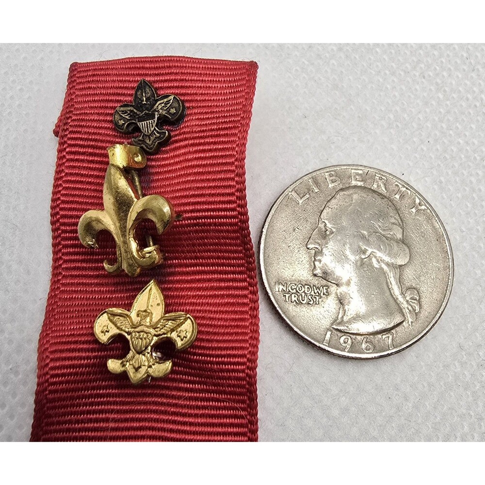 Vintage BSA Eagle Scout Mother's Pin with Red Ribbon Set of 3 - Picture 6 of 7